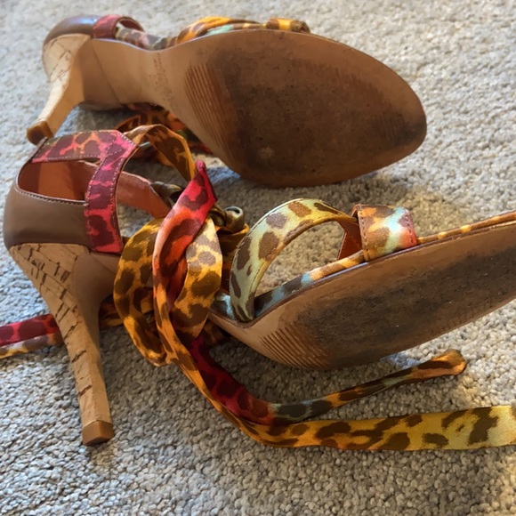 Carlos By Santa Salsa Shoes Lace Up Leopard Print. - Picture 4 of 4